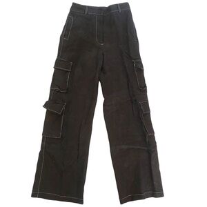 Reformation Black Linen Cargo
